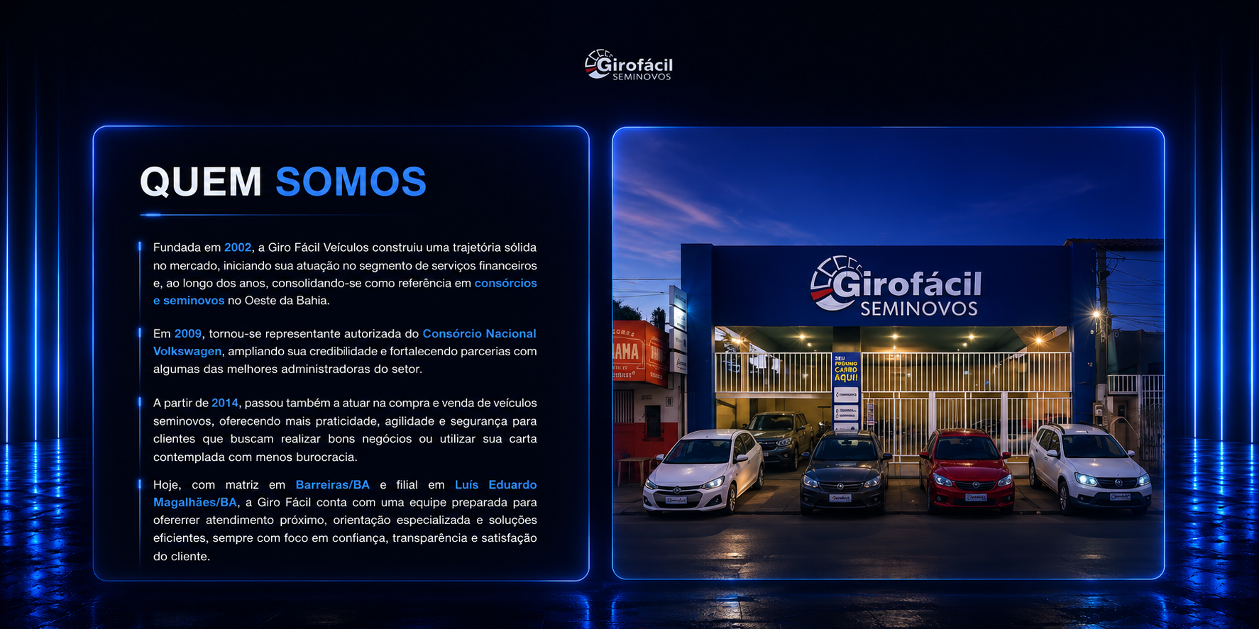 Quem somos e história da Giro Fácil Seminovos